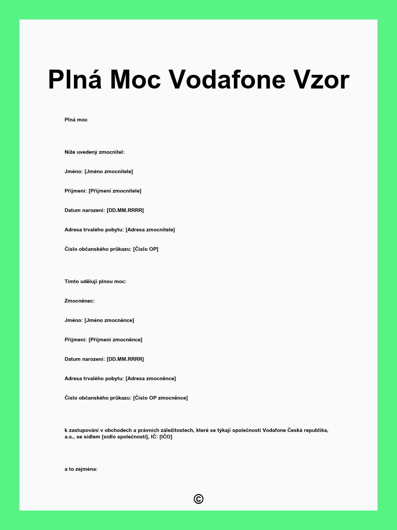 Plná Moc Vodafone Vzor